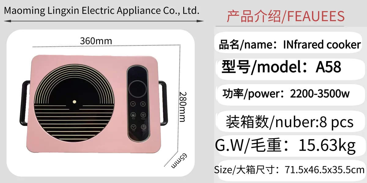 A58 Round Ceramic Stove (Pink)